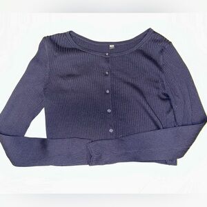 Uniqlo Women's Navy Button Down Shirt